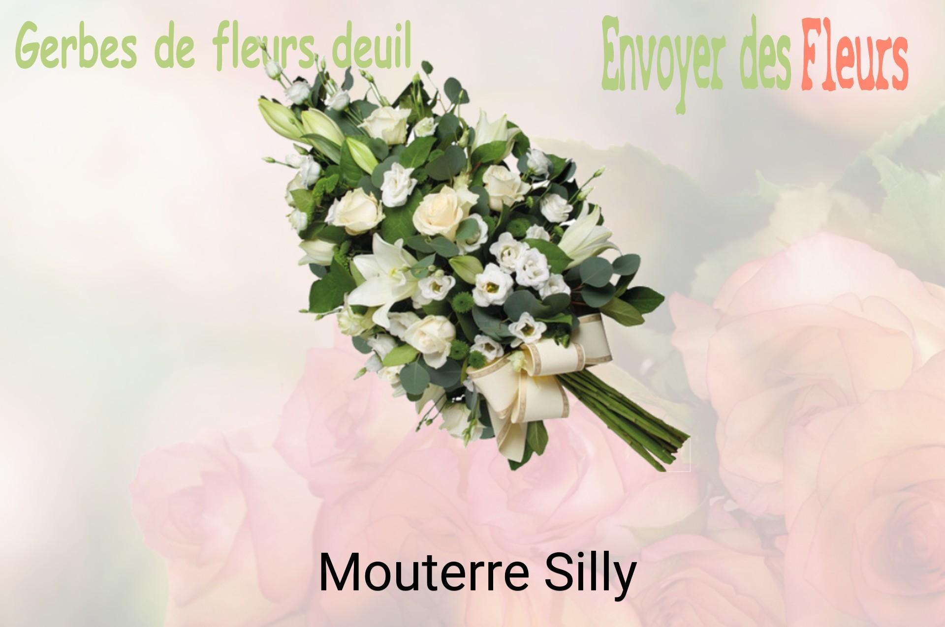 Gerbe de fleurs de deuil livrée à Mouterre-Silly